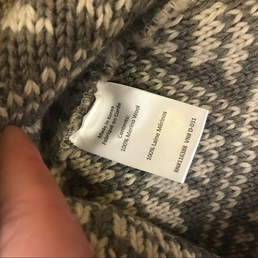 Gray Patterned Knit Beanie - image 3